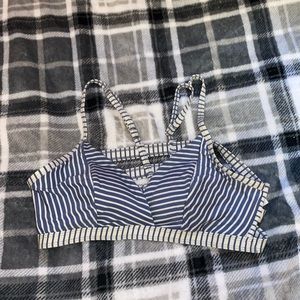 Blue and white stripped bathing suit